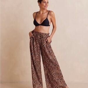 NWT Summersalt 2X Palazzo Pant With Ties Leopard Swim Cover-Up